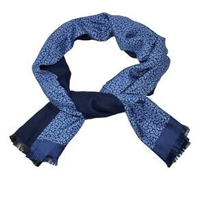 Blue Paisley 100% silk scarf